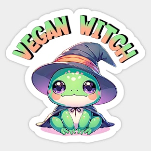 Vegan Witch Frog Cute Kawaii Animal Sticker